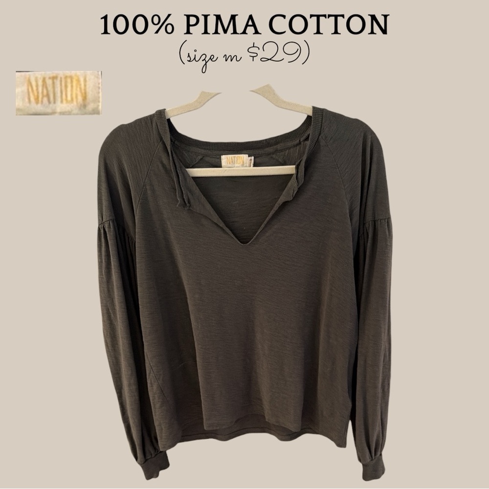 Nation LA Long Sleeve Pima Cotton Top